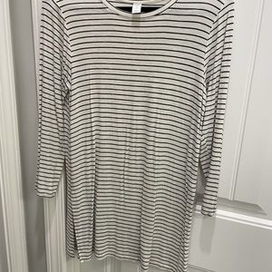 Black and white stripped tunic
